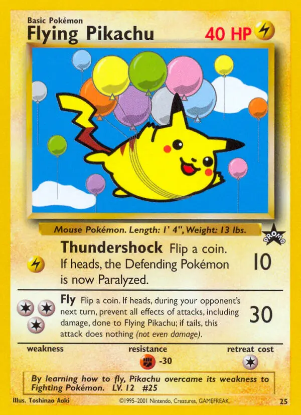 Pikachu volant — carte 25 de l’extension Wizards Black Star Promos