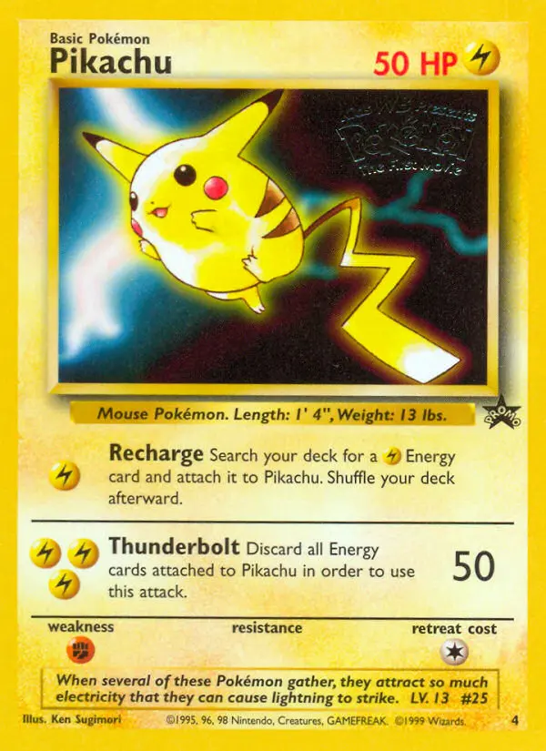 Pikachu — carte 4 de l’extension Wizards Black Star Promos