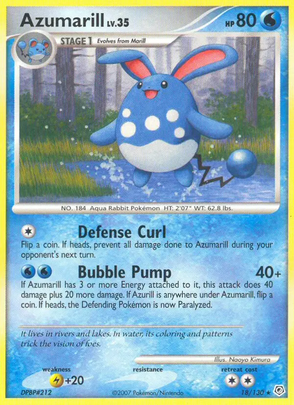 Azumarill — carte 18 de l’extension Diamant & Perle