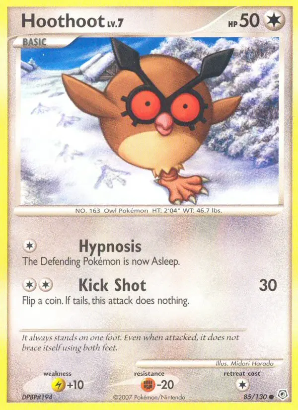 Hoothoot — carte 85 de l’extension Diamant & Perle