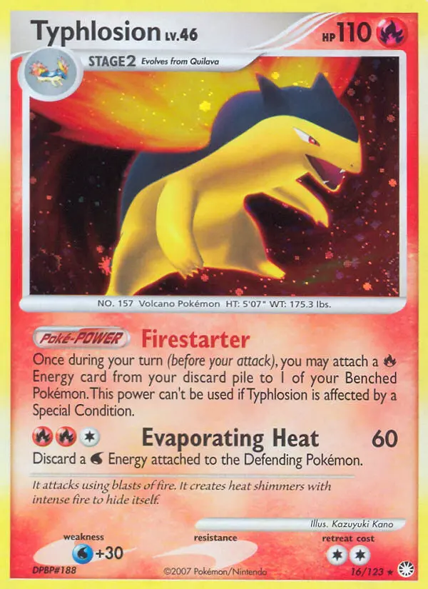 Typhlosion — carte 16 de l’extension Trésors Mystérieux