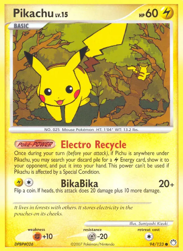 Pikachu — carte 94 de l’extension Trésors Mystérieux