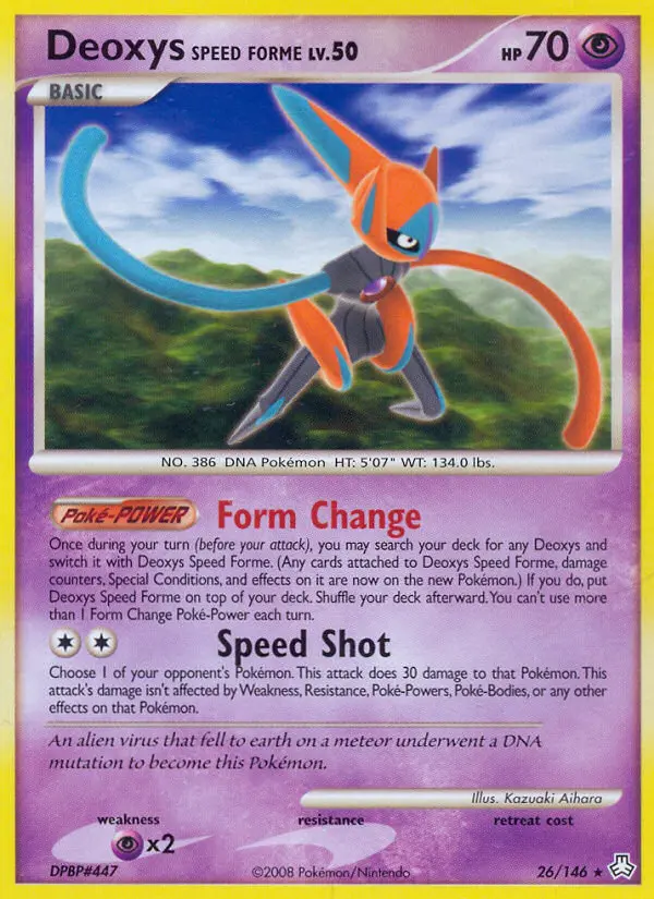 Deoxys Forme Vitesse — carte 26 de l’extension Éveil des Légendes