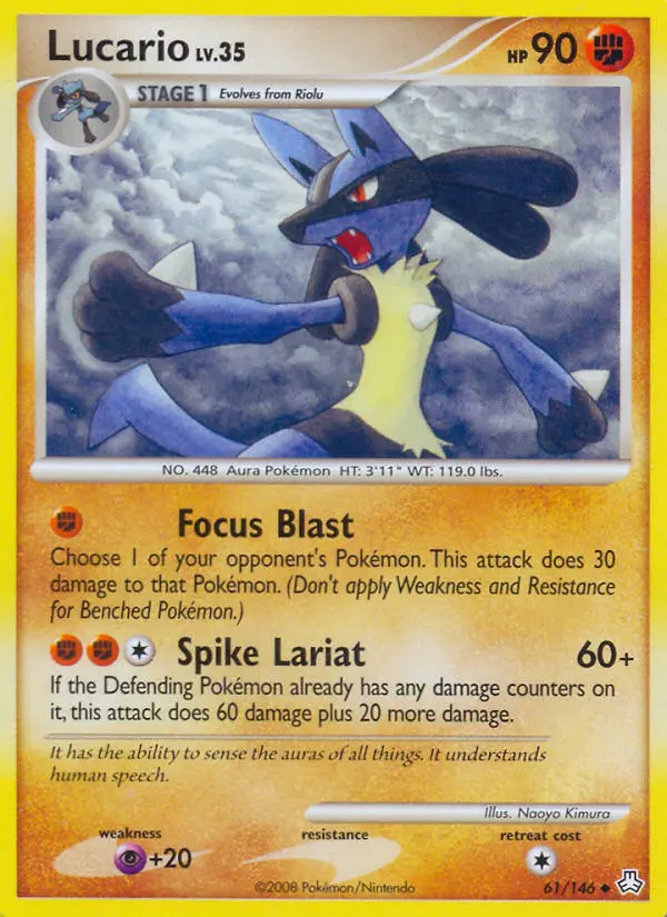 Lucario — carte 61 de l’extension Éveil des Légendes
