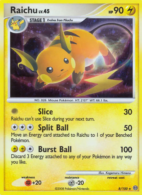 Raichu — carte 8 de l’extension Tempête