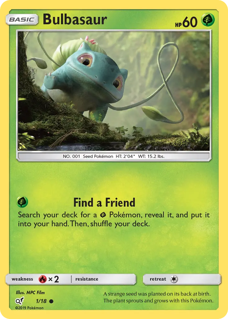Bulbizarre — carte 1 de l’extension Détective Pikachu