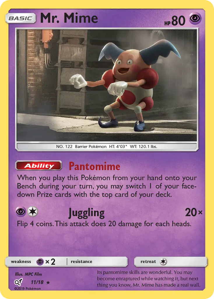 M. Mime — carte 11 de l’extension Détective Pikachu
