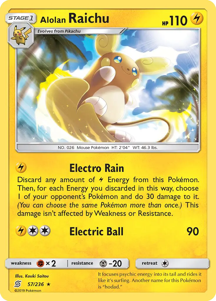 Raichu d’Alola — carte 57 de l’extension Harmonie des Esprits