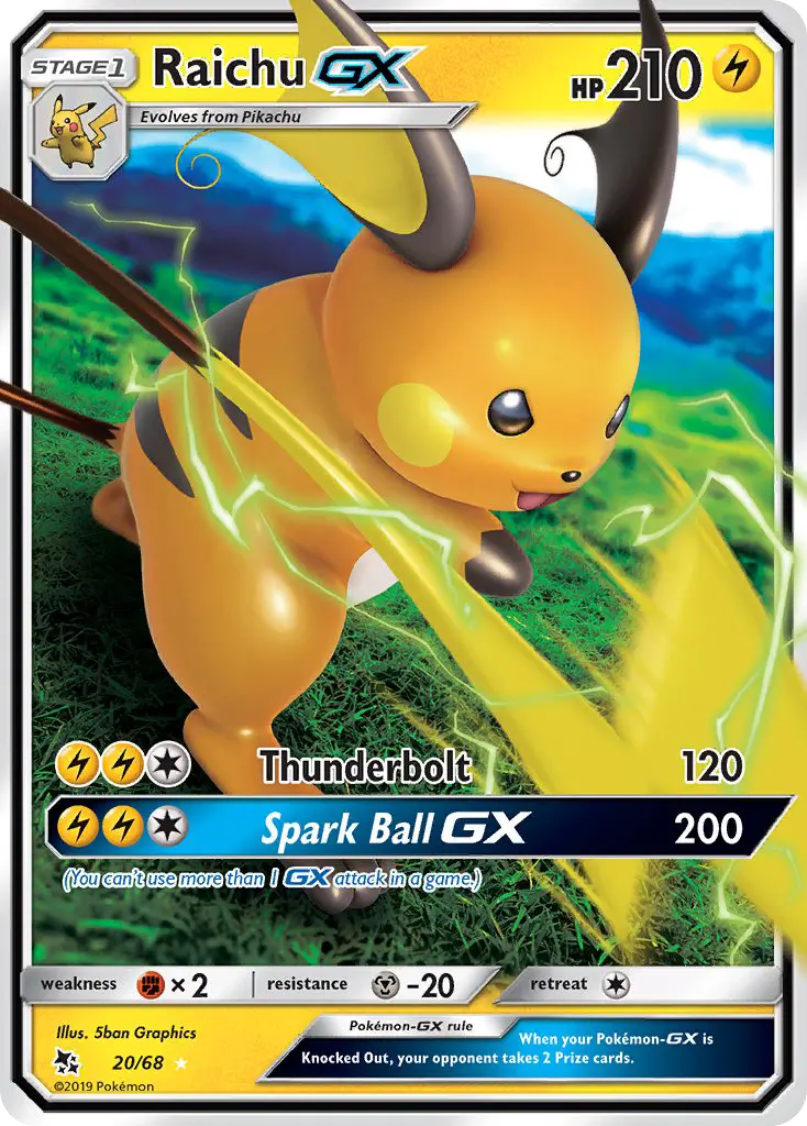 Raichu-GX — carte 20 de l’extension Destinées Occultes