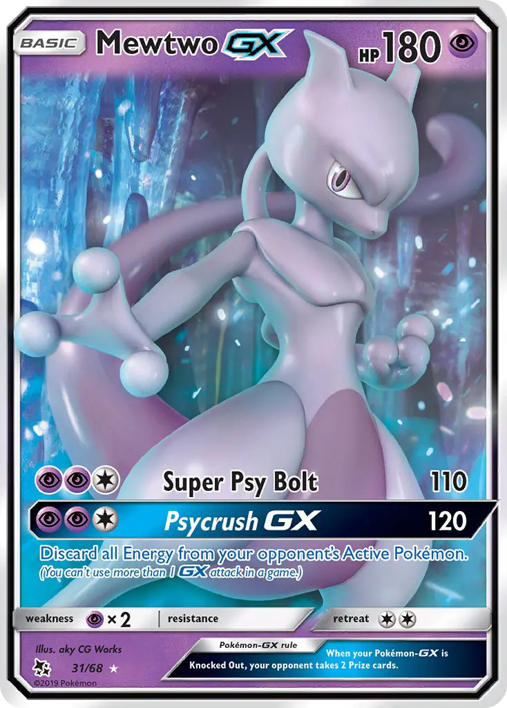 Mewtwo-GX — carte 31 de l’extension Destinées Occultes