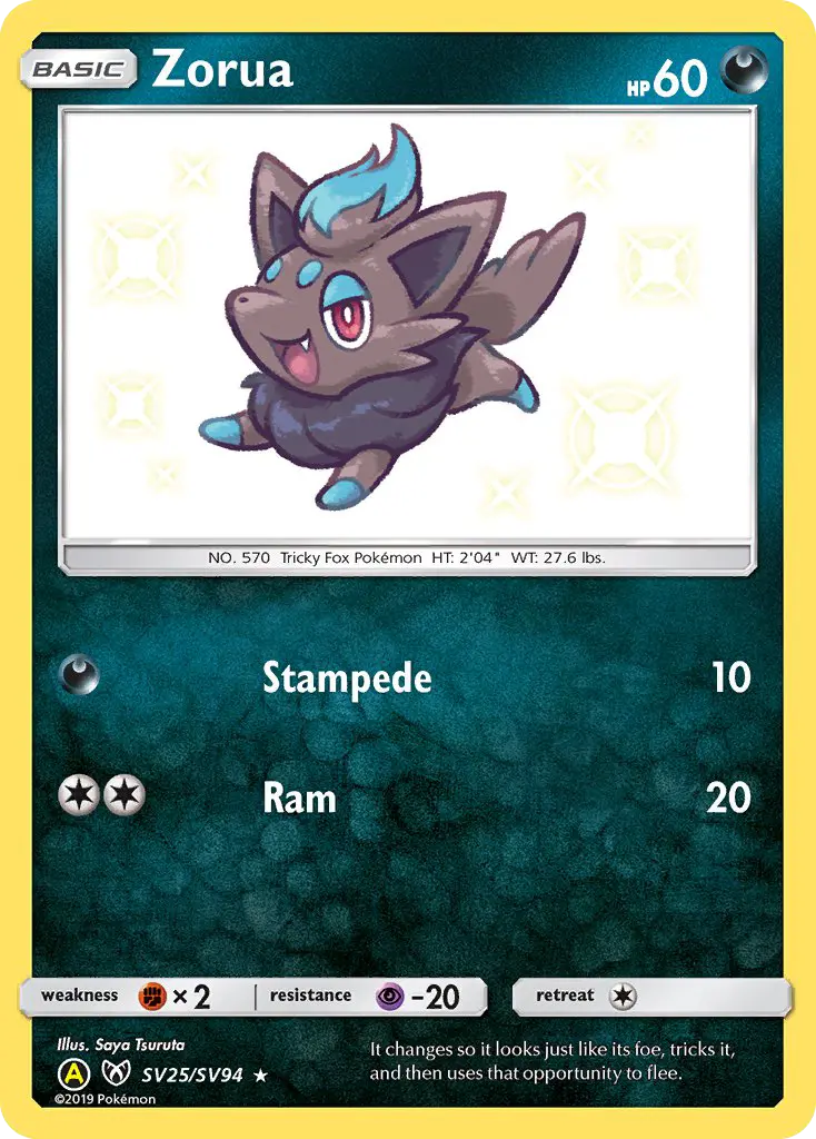 Zorua — carte SV25 de l’extension Destinées Occultes Coffre Étincelant