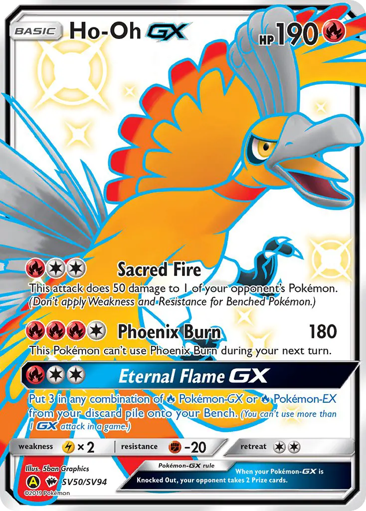 Ho-Oh-GX — carte SV50 de l’extension Destinées Occultes Coffre Étincelant