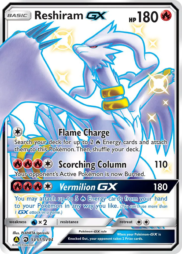 Reshiram-GX — carte SV51 de l’extension Destinées Occultes Coffre Étincelant