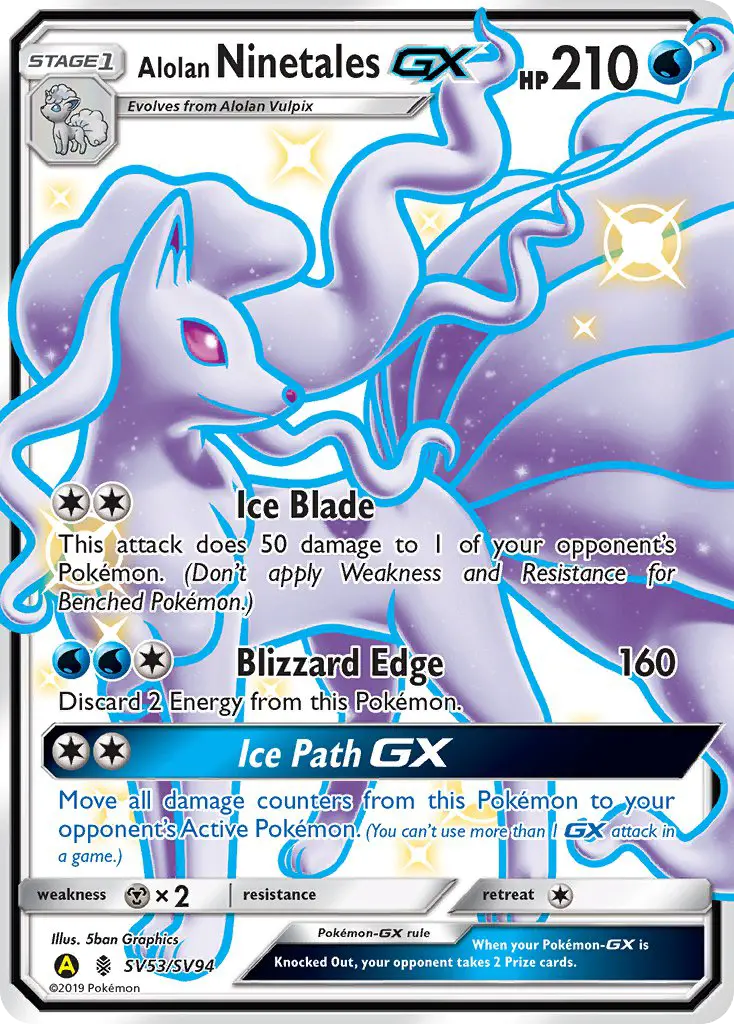 Feunard d’Alola-GX — carte SV53 de l’extension Destinées Occultes Coffre Étincelant