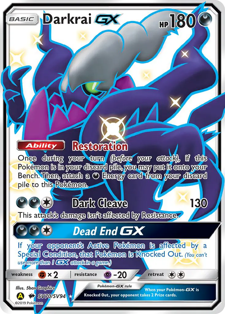 Darkrai-GX — carte SV70 de l’extension Destinées Occultes Coffre Étincelant