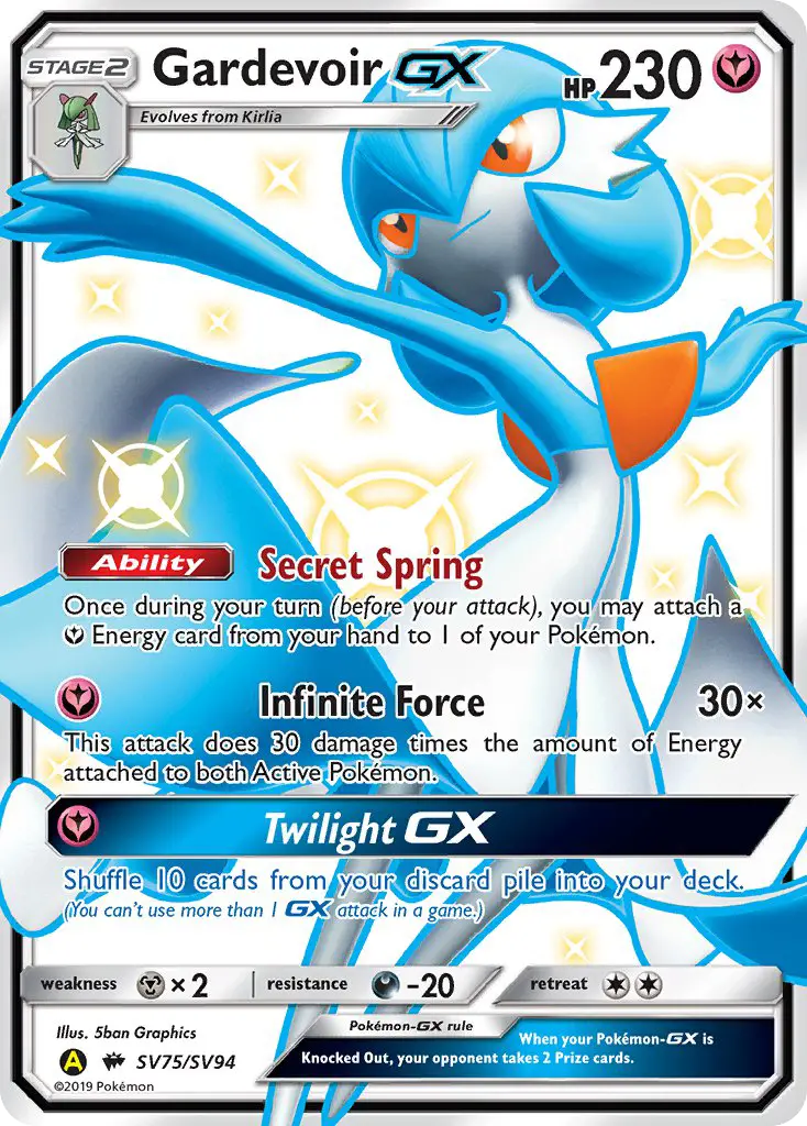 Gardevoir-GX — carte SV75 de l’extension Destinées Occultes Coffre Étincelant