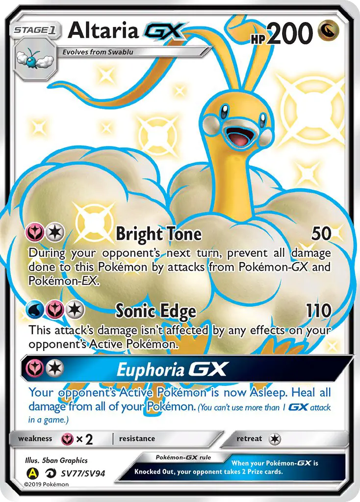 Altaria-GX — carte SV77 de l’extension Destinées Occultes Coffre Étincelant