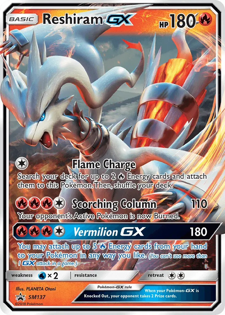 Reshiram GX — carte SM137 de l’extension Promo SM