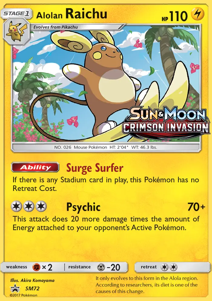 Raichu d’Alola — carte SM72 de l’extension Promo SM