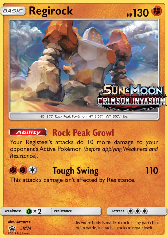Regirock — carte SM74 de l’extension Promo SM