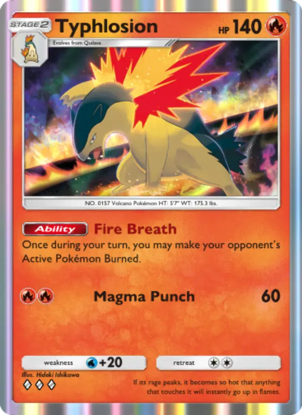Typhlosion — carte 029 de l’extension Sagesse Entre Ciel et Mer