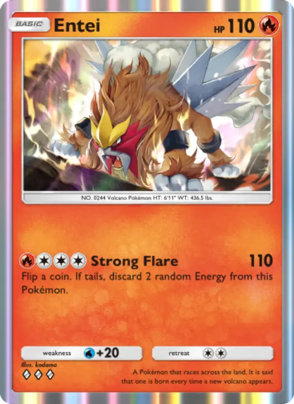 Entei — carte 033 de l’extension Sagesse Entre Ciel et Mer