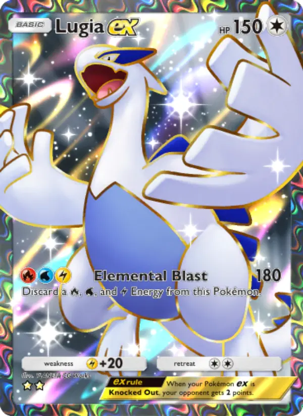 Lugia-ex — carte 195 de l’extension Sagesse Entre Ciel et Mer