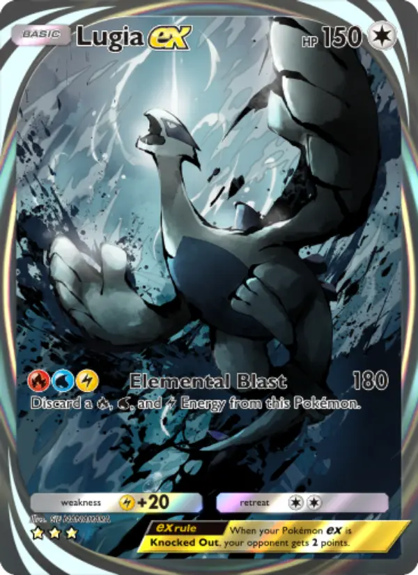 Lugia-ex — carte 211 de l’extension Sagesse Entre Ciel et Mer