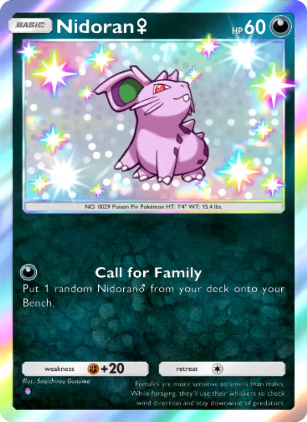 Nidoran♀ — carte 223 de l’extension Sagesse Entre Ciel et Mer