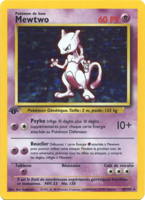 Mewtwo — carte 10 de l’extension Set de Base