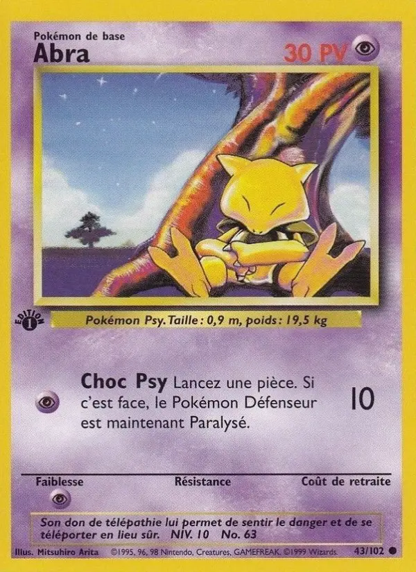 Abra — carte 43 de l’extension Set de Base