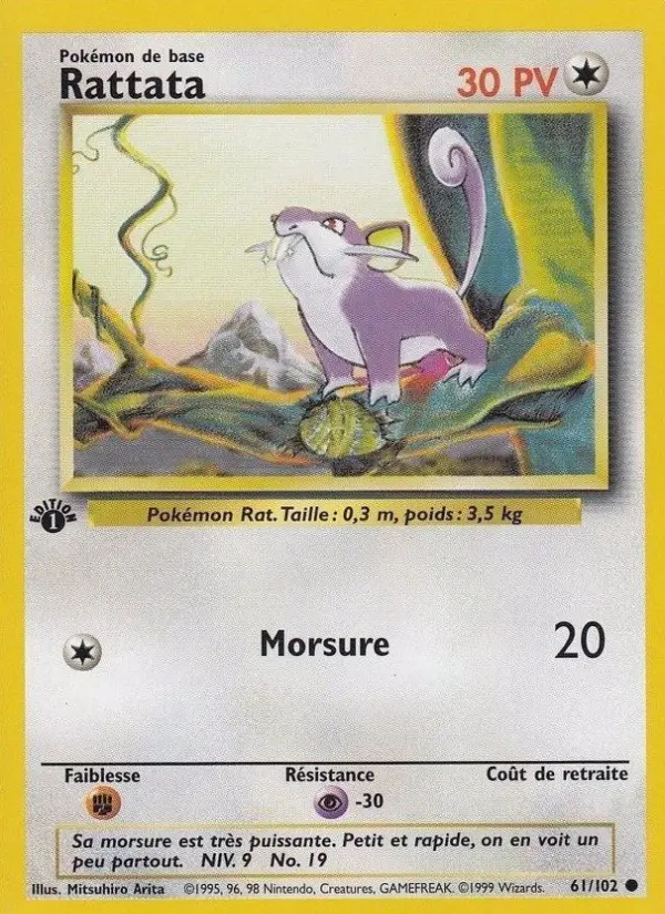 Rattata — carte 61 de l’extension Set de Base