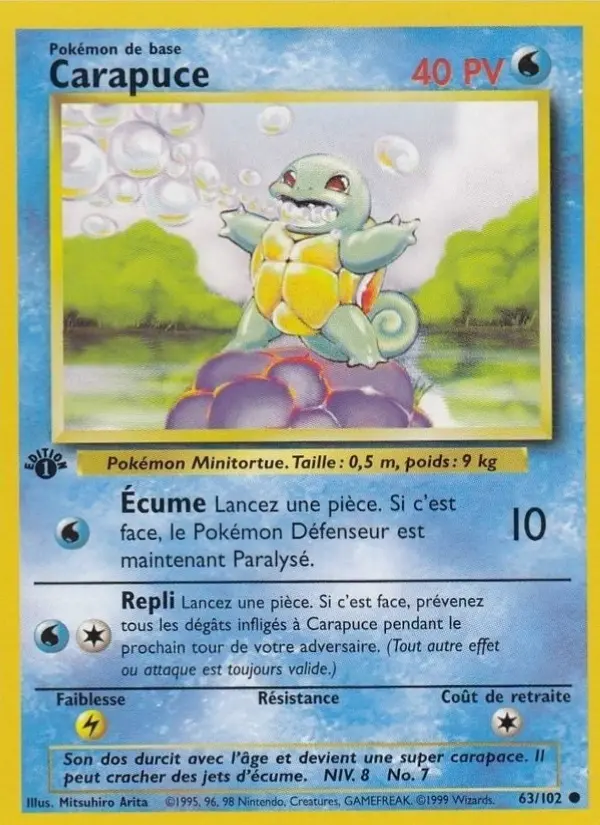 Carapuce — carte 63 de l’extension Set de Base