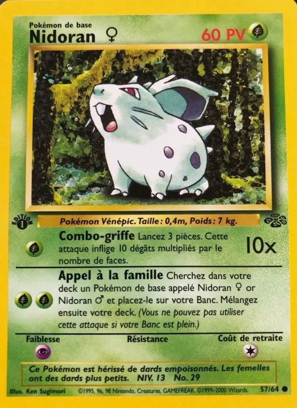 Nidoran ♀ — carte 57 de l’extension Jungle