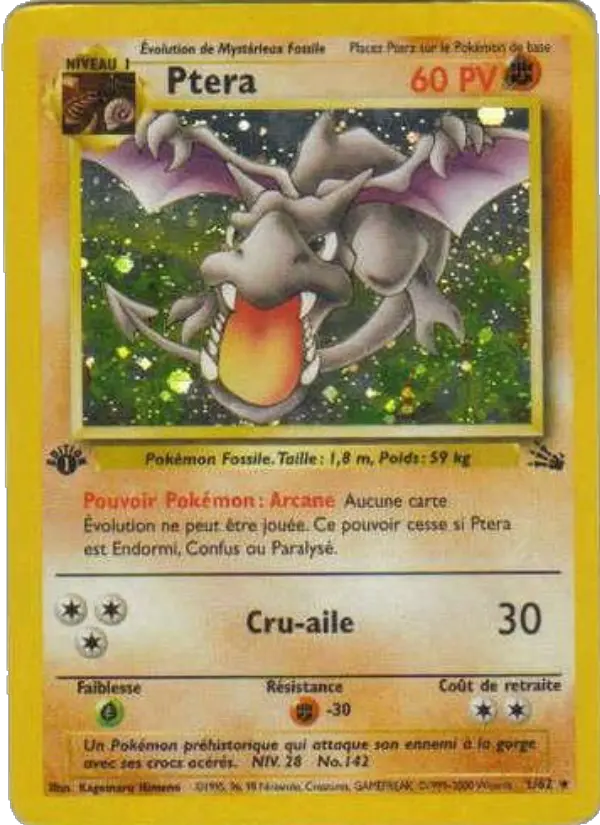 Ptera — carte 1 de l’extension Fossile