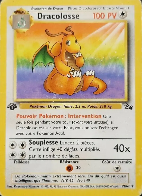 Dracolosse — carte 19 de l’extension Fossile