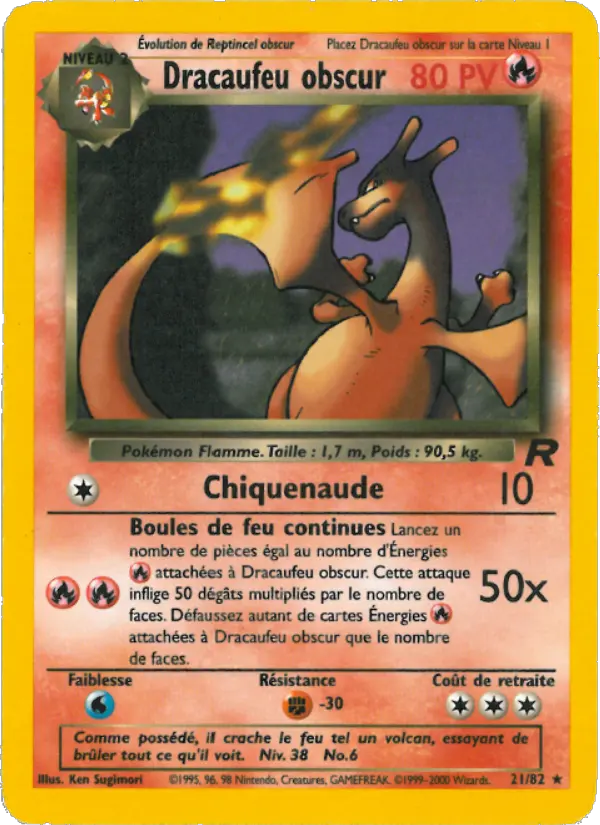 Dracaufeu obscur — carte 21 de l’extension Team Rocket