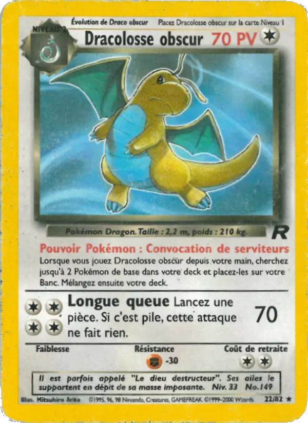 Dracolosse obscur — carte 22 de l’extension Team Rocket