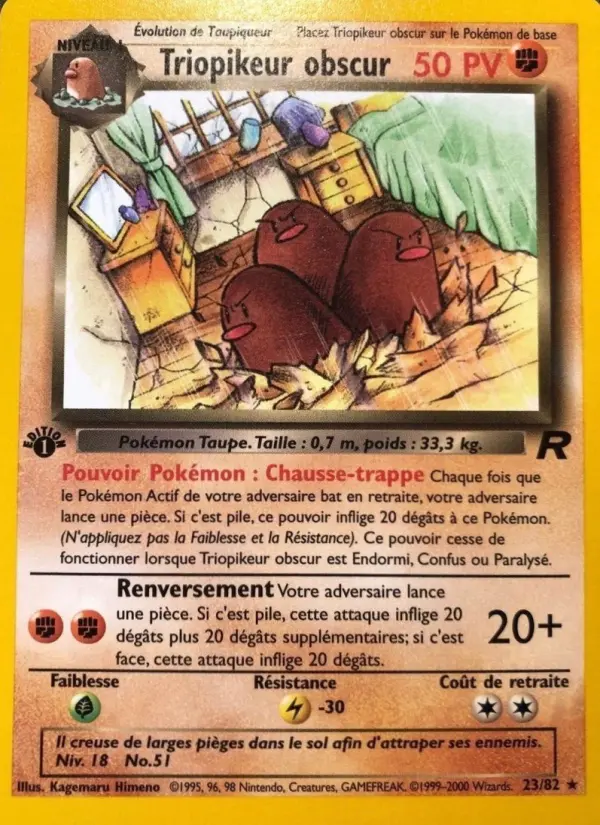 Triopikeur obscur — carte 23 de l’extension Team Rocket