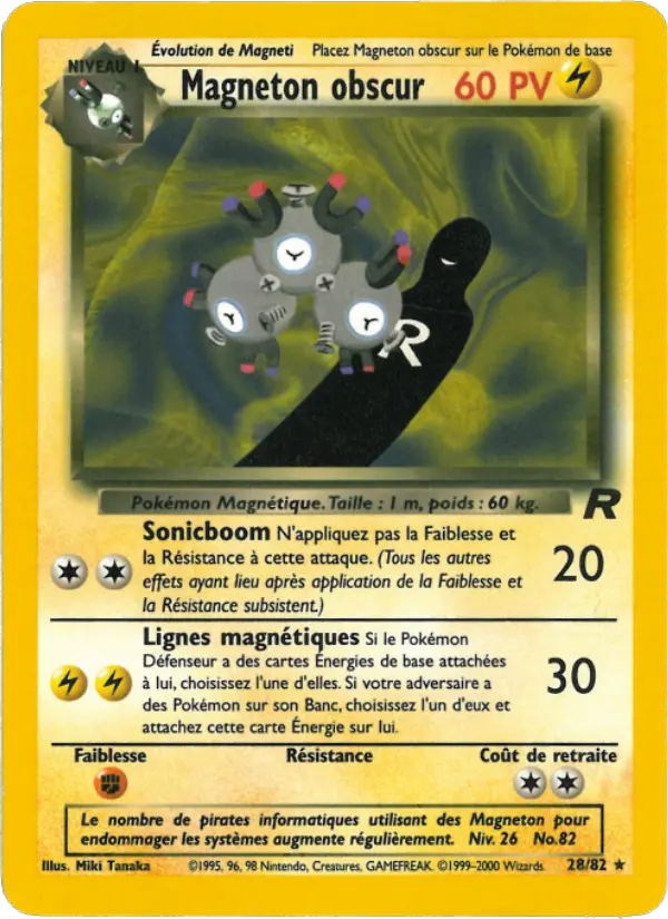 Magneton obscur — carte 28 de l’extension Team Rocket