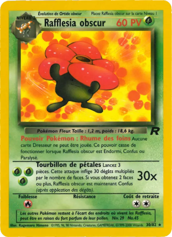 Rafflesia obscur — carte 30 de l’extension Team Rocket