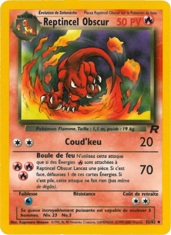 Reptincel Obscur — carte 32 de l’extension Team Rocket