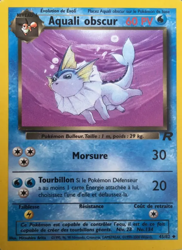 Aquali obscur — carte 45 de l’extension Team Rocket