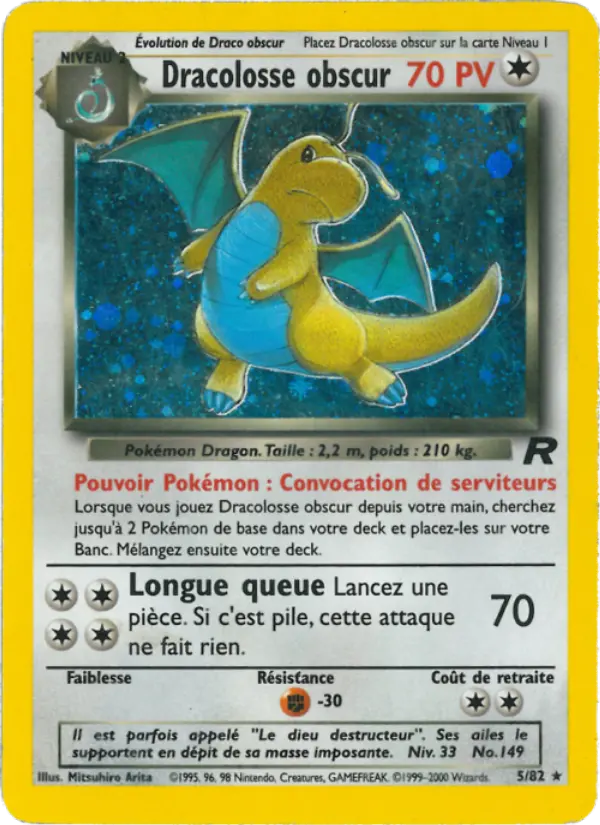 Dracolosse obscur — carte 5 de l’extension Team Rocket