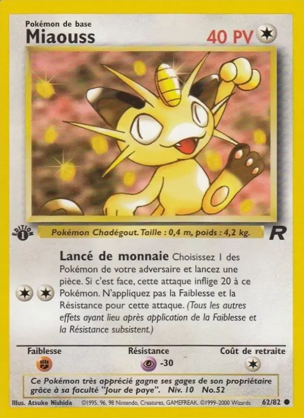 Miaouss — carte 62 de l’extension Team Rocket