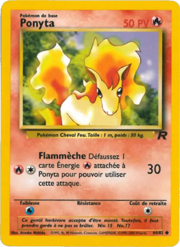 Ponyta — carte 64 de l’extension Team Rocket