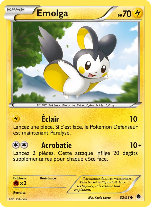 Emolga — carte 32 de l’extension Pouvoirs Émergents