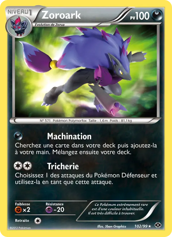 Zoroark — carte 102 de l’extension Destinées Futures