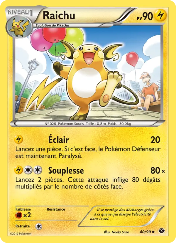 Raichu — carte 40 de l’extension Destinées Futures