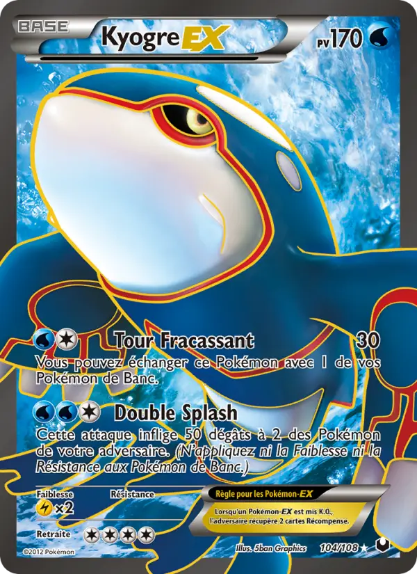 Kyogre-EX — carte 104 de l’extension Explorateurs Obscurs